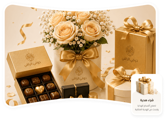 A luxury gift selection of flowers and chocolates
